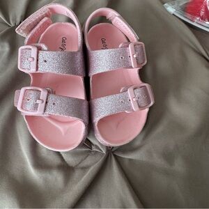 Cat & Jack Pink Glitter Double-Buckle Girls' Sandals